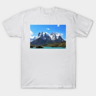 W Trek Torres del Paine Hike Digital Painting T-Shirt